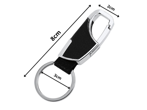 Obesek za ključe kovinski obesek za ključe iz umetnega usnja srebrna črna