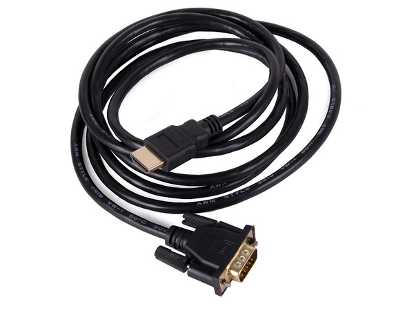Kábel vga - hdmi 2m arany full hd csatlakozóval d-sub kábel