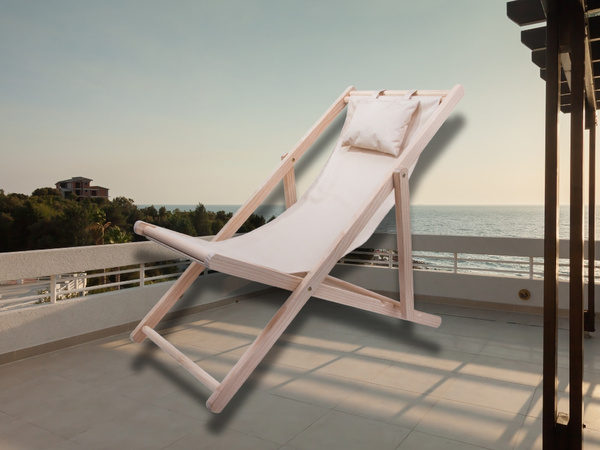 Tumbona de madera sillas de playa jardín plegable cojín silla de playa