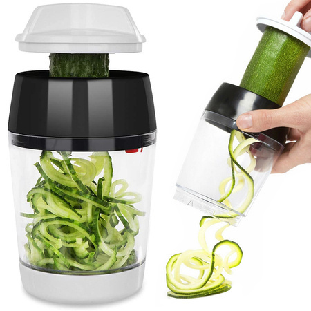 Spiral sharpener vegetable shredder container