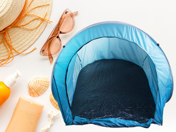 Strandzelt gross abschliessbar pop-up selbstfaltend mit uv-abdeckung