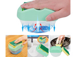 Dishwashing liquid dispenser sponge container