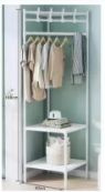 Corner clothes hanger with shoe shelves metal wardrobe