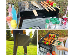 Grătar de călătorie portabil caz pliabil cărbune camping bbq