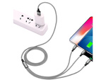 3in1 usb kaabel telefoni välk kaabel iphone micro usb type-c 1.2m