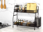 Estante de cocina altillo organizador de cocina de dos pisos con cesta