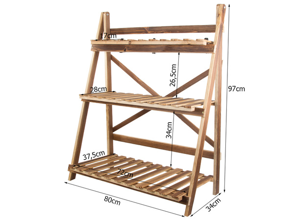 Blumentopf hochstehendes holzblumenbeet 3-stöckiges bücherregal