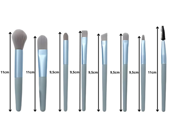 SET AUS 8 PROFESSIONELLEN AUGEN-MAKE-UP-PINSELN AUGENBRAUEN MIT KOSMETIKETUI