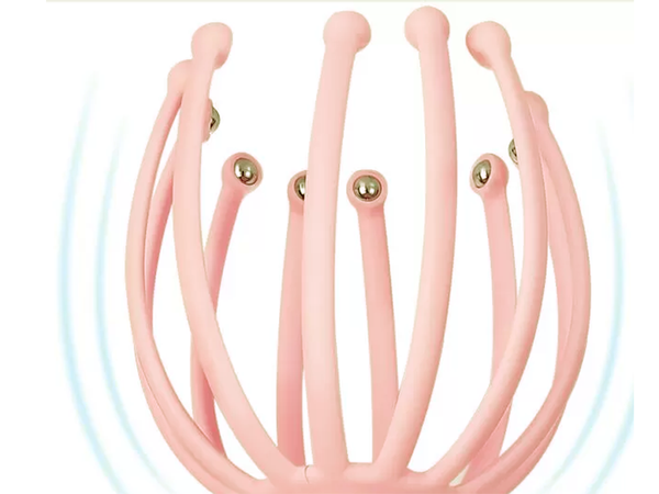 Relaxing hand-held scalp massager for head rubs