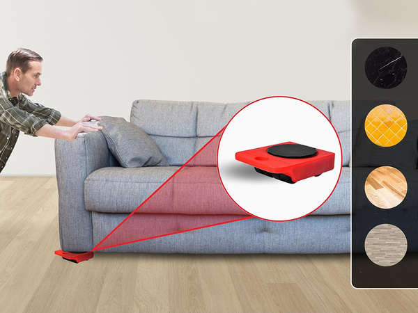 KIT DE TRANSPORT MOBILĂ până la 150KG 4 x ROLLERS