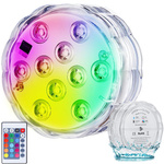 Pool light underwater lights 10 led remote control rgb ip68 waterproof for pool