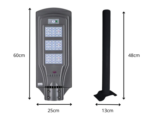 Solární pouliční lampa vedla lucerna s dálkovým ovládáním pohybový a soumrakový senzor ip65
