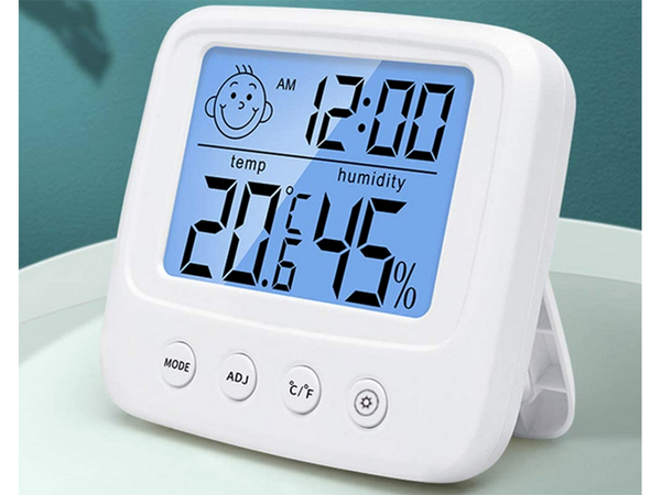 Termómetro higrómetro reloj electrónico interno