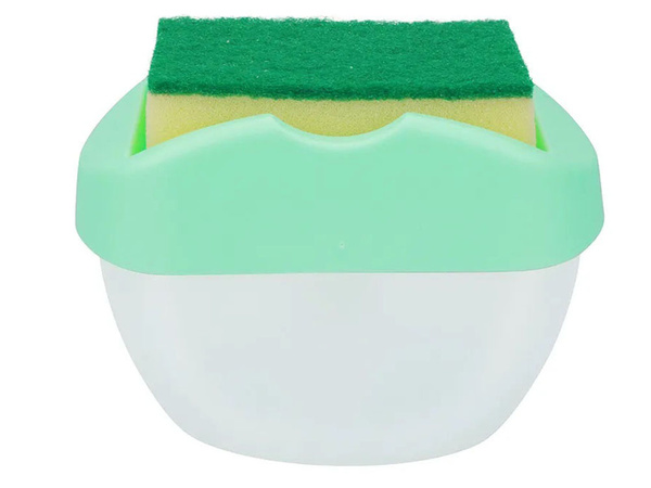 Dishwashing liquid dispenser sponge container