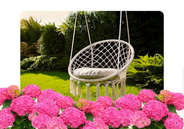 Garden swing stork's nest hanging chair boho 80cm