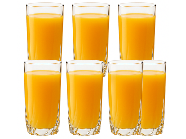 Set mit 6 Gläsern für kalte Getränke, gerade, hoch, für Drinks, 340 ml