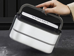 Boîte à déjeuner avec séparateurs boîte empilable xxl couverts lunchbox 1400ml