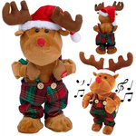 Villancico bailando cantando reno de navidad peluche de navidad