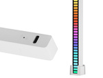Usb vadīja skaņas reakciju daudzkrāsainu neona sloksnes rgb rezultātā mirgojoša baterija