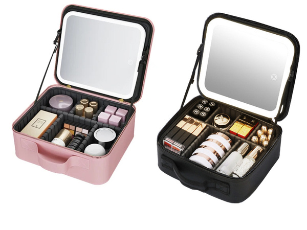 Cosmetic case cosmetic case travel organiser casket led mirror