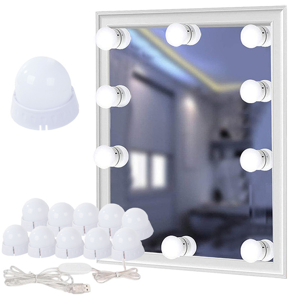 Led tualetes galds spogulis gaismas make-up komplekts 10gab