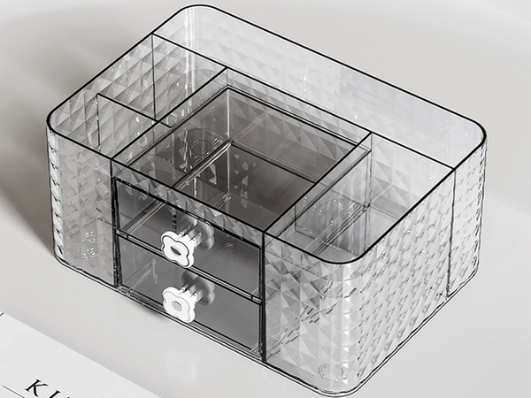 Caja organizadora para cosméticos y joyas para el baño, el escritorio o los cajones