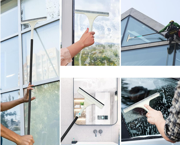 Langų valiklis iš mikropluošto reguliuojamas ilgis 160 cm 2w1 paketas