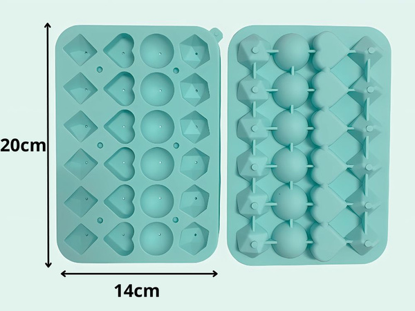 Silikonska forma za led 3D srce, kroglice, diamantne oblike za pijače
