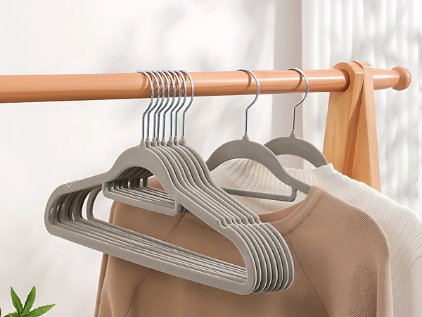 Cintres en velours gris anti-dérapant set de 20 pièces