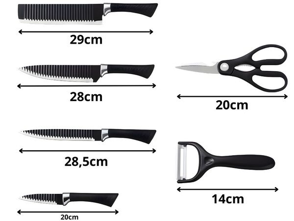 6-piece kitchen knife set kitchen scissors peeler steel