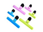 Set of clip fasteners for bags of food packaging 6 pieces coloured