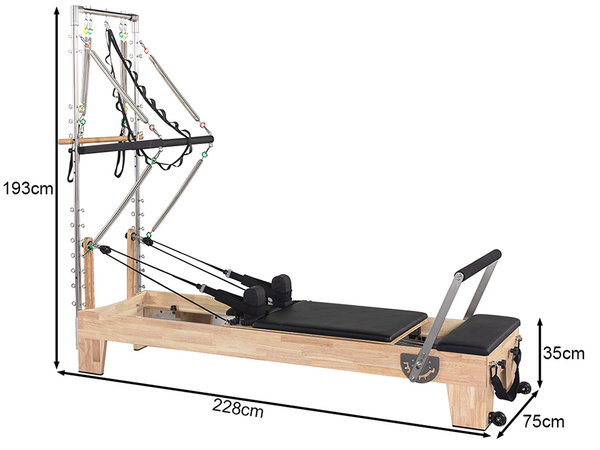 REFORMER ŁÓŻKO DO ĆWICZEŃ PILATES PILATESU URZĄDZENIE DO ĆWICZENIA FITNESS