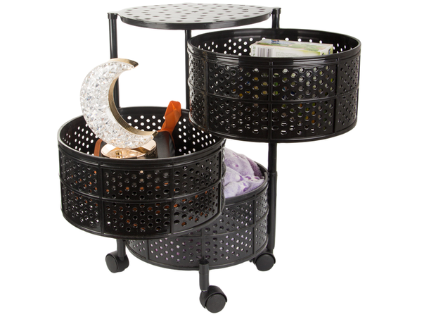 Étagère de cuisine armoire à roulettes table roulante panier 3 étages