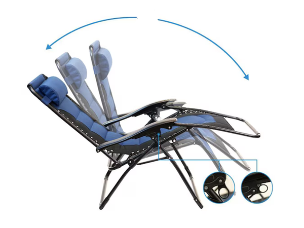 Garden beach lounger folding cushion gravity reinforced soft