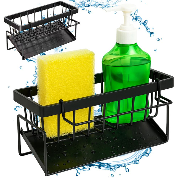 Cesta para fregadero organizador para esponjas líquido utensilios de cocina escurridor metálico