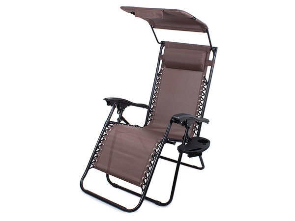 Chaise de plage pliante zero gravity 2in1 chair with canopy