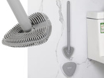 Silicone toilet brush for toilet washing wall unit