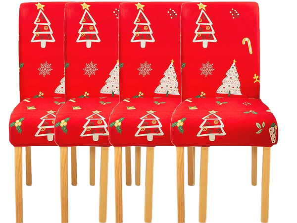 Funda navideña para silla decorativa universal Papá Noel con goma elástica