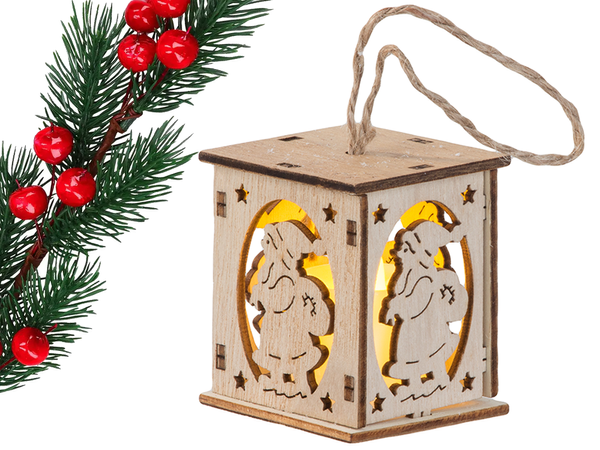 Arbre de noel suspendu en bois lanterne lumineuse decoration de noel mickey