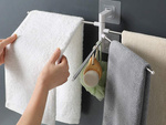 Bathroom towel rail swivel handle hook