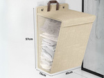 Cesto de ropa plegable para cuarto de baño lavadero puerta de pared beige