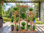 Blumentopf hochstehendes holzblumenbeet 3-stöckiges bücherregal