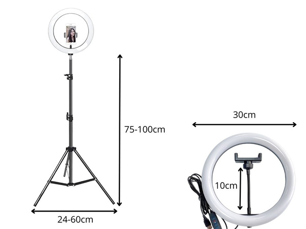 Led obroč svetlobe + držalo za telefon + stativ 100cm 3 odtenki
