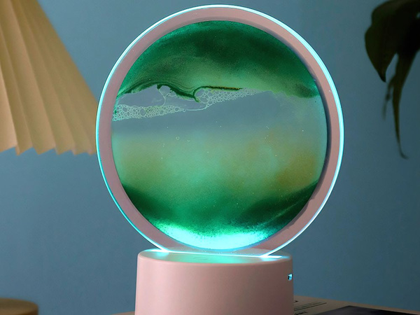 Lampe sable 3d dynamique et mouvante sable décoratif bureau usb led rgb