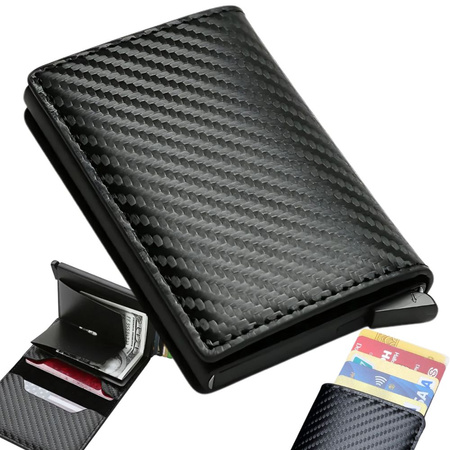 Moška rfid denarnica proti kraji črna za kartice bankovce eko usnje