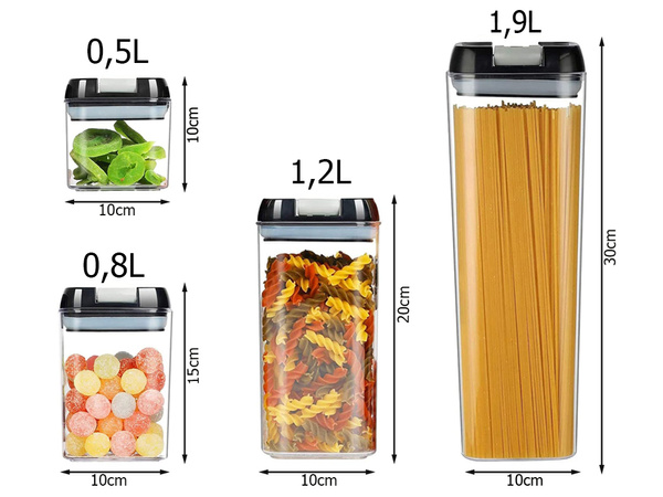 Kitchen containers for food for pasta container with seal set of 5 pieces