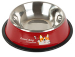 Gamelle métal antidérapante pour chien lettrage 1l