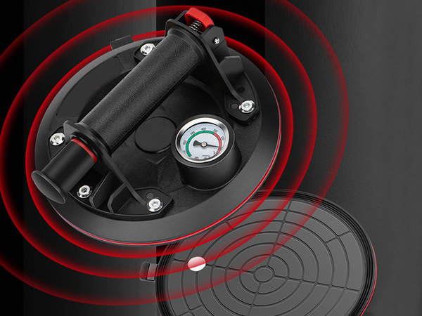 Ventouse porte carrelage verre avec manometre pompe 200kg