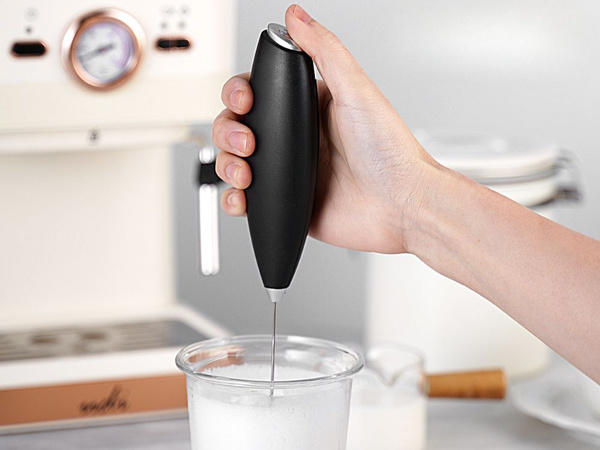 Manual coffee milk frother, mini electric mixer with stand