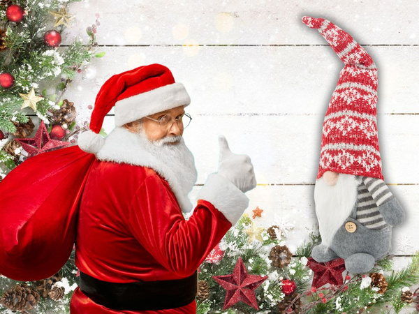 Vianočný škriatok ghost grey gnome s bradou na vianočný stromček 38cm soft